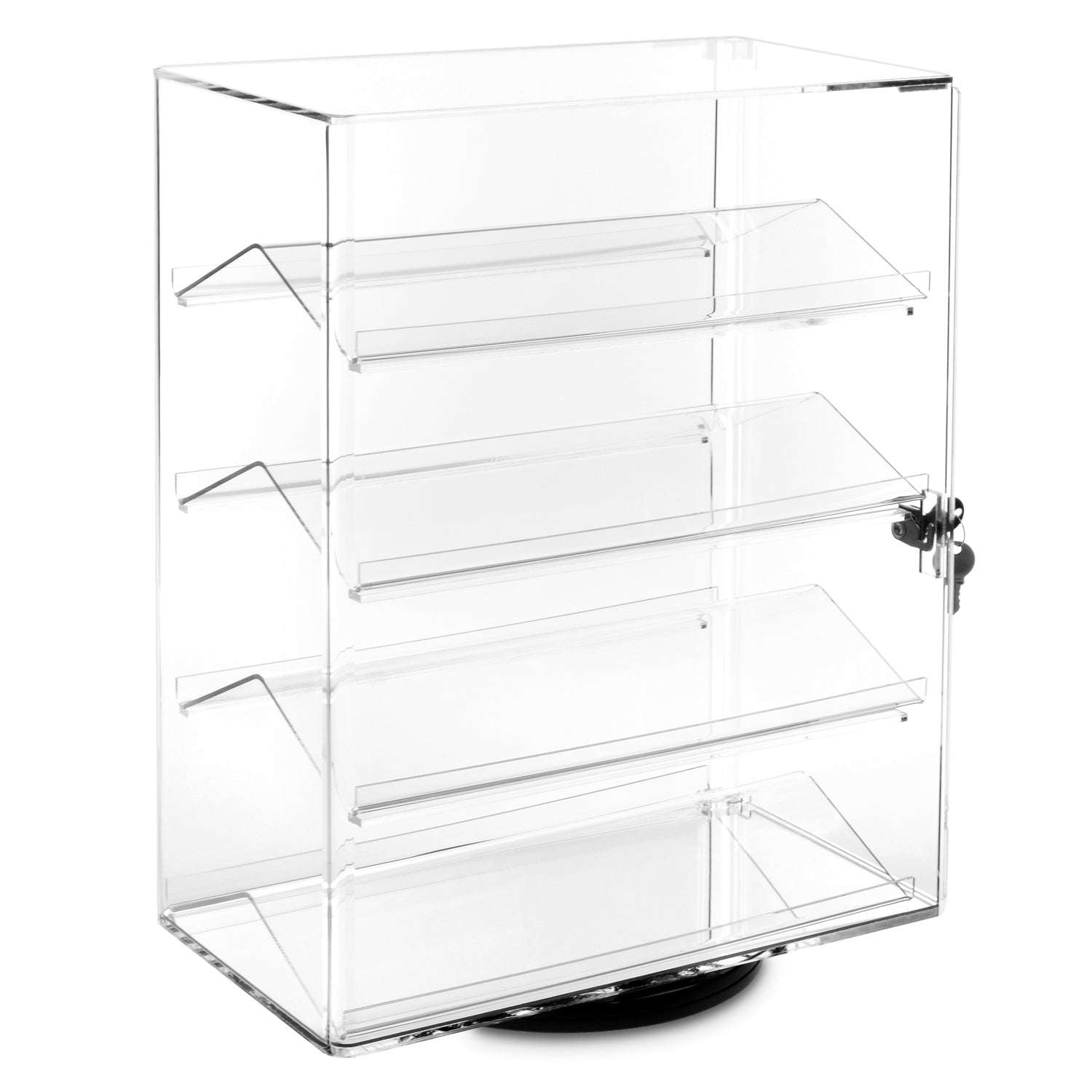 Lockable Showcase Rotating Acrylic Display Stand with 4 Removable Shelves