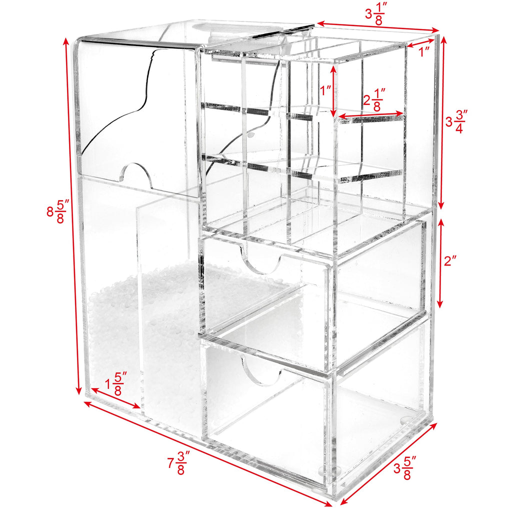 Ikee Design® Premium Acrylic Multi-functional Makeup Organizer Brush Holder