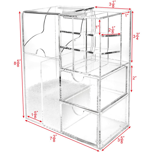Ikee Design® Premium Acrylic Multi-functional Makeup Organizer Brush Holder